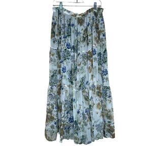 Krazy Kat Vintage Floral Cottagecore Fairy Grandma Skirt Tiered, Flowy Size M